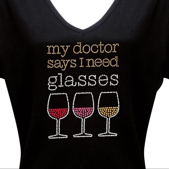 “My Doctor Says” Rhinestone T-Shirt • Medium • NWOT - Picture 2 of 10